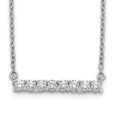 14k White Gold 1/3 carat Lab Grown Diamond VS/SI+ G+ Complete 18 inch Bar Necklace